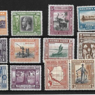 Sierra Leone 1933 GV Wilberforce set SG 168/180 mint