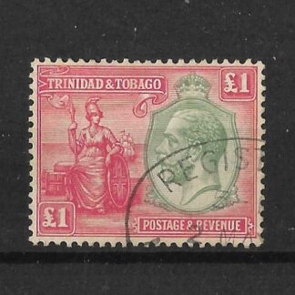 Trinidad and Tobago 1922 GV One Pound SG 229 fine used