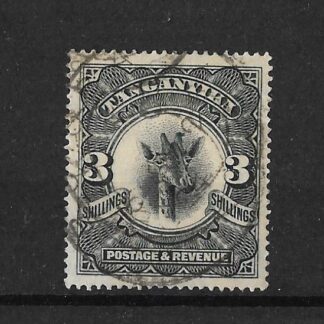 Tanganyika 1922 GV Giraffe Three Shillings SG 85 used
