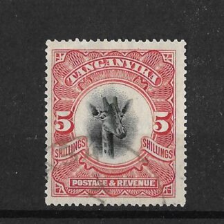 Tanganyika 1922 GV Giraffe Five Shillings SG 86a fine used