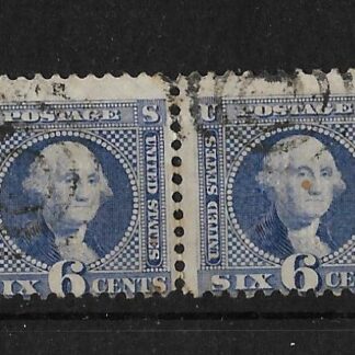 United States of America 1869 Six Cents pair fine used