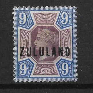 Zululand 1888 QV Nine Pence SG 9 mint