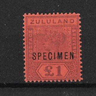 Zululand 1894 QV One Pound overprinted Specimen SG 28s mint