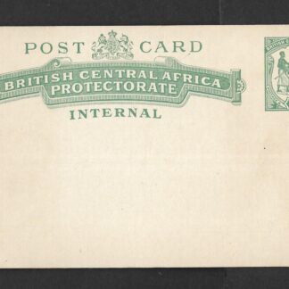 BCA/Nyasaland Half Penny Green Internal Post card mint unused