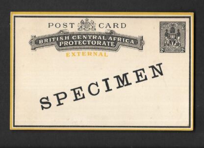 BCA/Nyasaland Two Penny External Post card mint unused overprinted Specimen