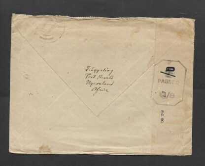 Nyasaland 1943 WWII censored mail from Port Herald to USA - Image 2