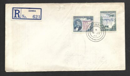 Nyasaland 1955 Zomba Post Office Order form for New Issues used with FDC Victoria Falls - Image 2