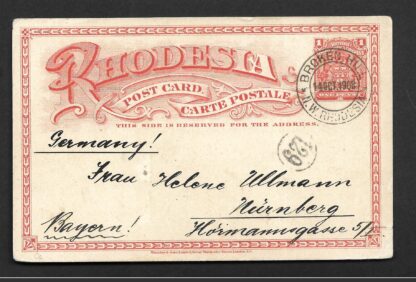 Rhodesia 1908 Picture Postcard Victoria Falls Bridge sent to Germany HG 11a - Image 2