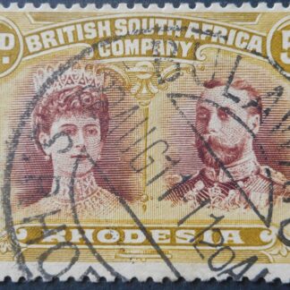 Rhodesia Double Head Five Pence with BULAWAYO (DCAJ) CTO postmark