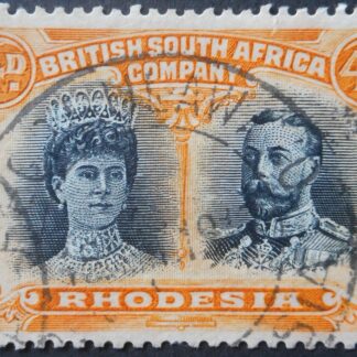 Rhodesia Double Head Four Pence RSC F with REGD BULAWAYO (DC) postmark