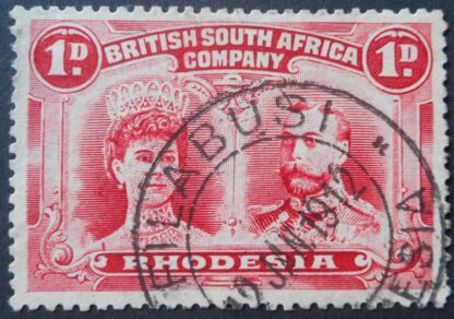 Rhodesia Double Head One Penny with FILABUSI A in JAN missing right leg (DC) postmark