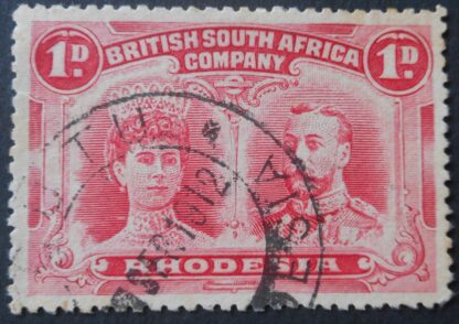 Rhodesia Double Head One Penny with GUTU Blank after Day (DC) postmark