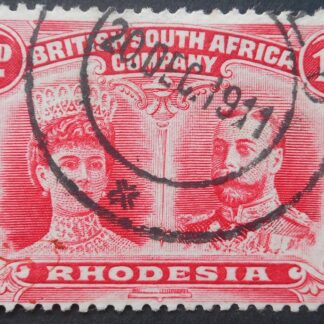 Rhodesia Double Head One Penny with GWELO x at base (DC) postmark