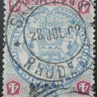 Rhodesia 1897 Four Pence with SALISBURY stars (DC) postmark