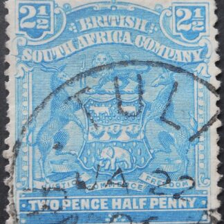 Rhodesia 1898 Two and a Halfpence with TULI Month Day (SC) postmark
