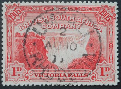 Rhodesia 1905 Falls One Penny with UMTALI Code 2 Month Day (SC) postmark