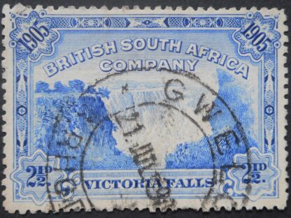 Rhodesia 1905 Falls Two and a HalfPence with GWELO crosses (DC) postmark