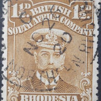 Rhodesia Admiral One and a HalfPence with LIVINGSTONE Code C (SC) postmark