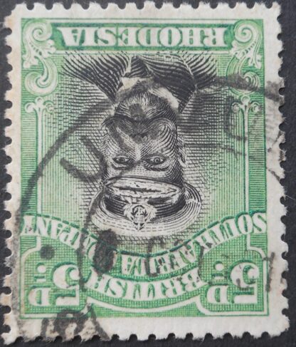 Rhodesia Admiral Die II Five Pence with UMVUMA Blank before Day (DC) postmark