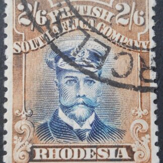 Rhodesia Admiral Die IIIB Two Shillings and Six Pence with PARCELS BULAWAYO (DC) postmark