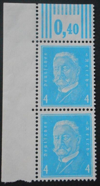 Germany 1931 Four Pfennig (Hindenburg) pair Michel 454 unmounted mint