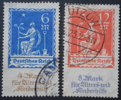 Germany 1922 Assistance for Elderly and Children set Michel 233/234 used