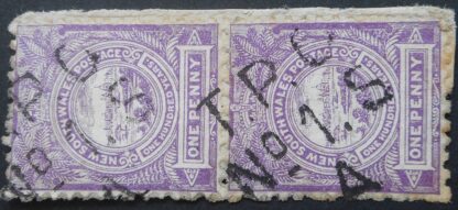 New South Wales 1888 One Penny pair with TPO N. S A postmark