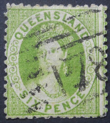 Queensland 1868 Six Pence with Barred 178 postmark