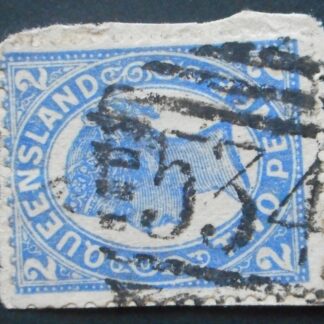 Queensland 1897 Two Pence with Barred 534 postmark
