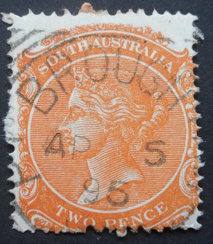 South Australia 1894 Two Pence with PT BROUGHTON (Square Circle) postmark