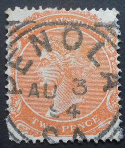 South Australia 1894 Two Pence with PENOLA (Square Circle) postmark