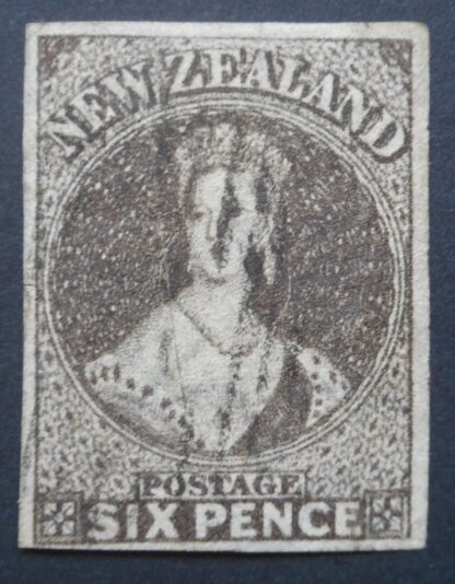 New Zealand 1862 Six Pence Chalon SG 41 used
