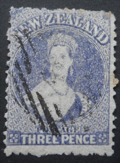 New Zealand 1871 Three Pence p12½ Chalon SG 117 used