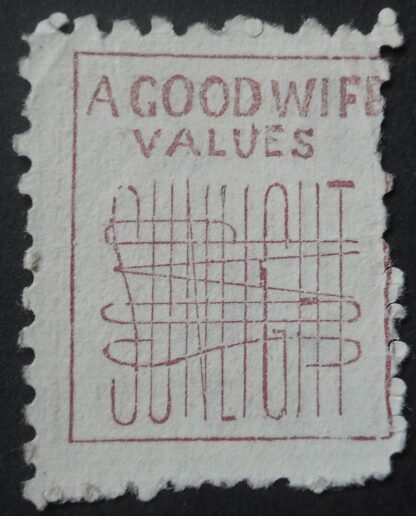 New Zealand 1893 Two Pence p10 with A Good Wife Values Sunlight Soap advert SG 219f used