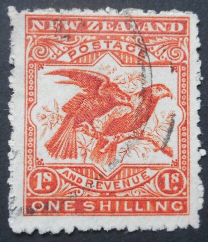 New Zealand 1906 One Shilling p14 SG 327a used