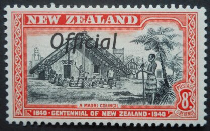 New Zealand 1940 Centenary Eight Pence Official SG O149 mint