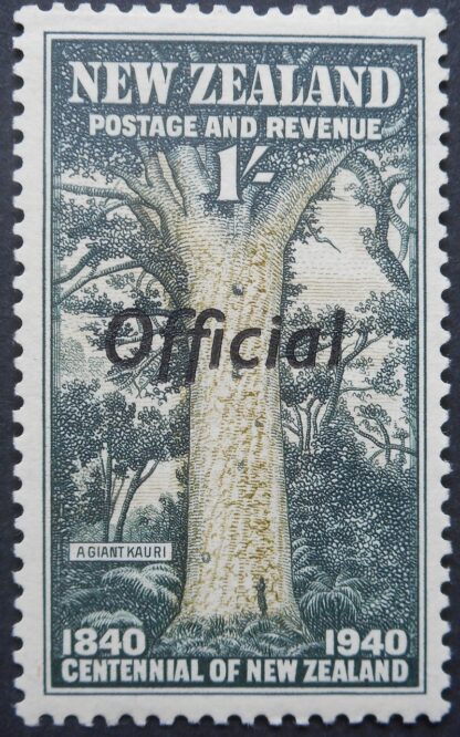 New Zealand 1940 Centenary One Shilling Official SG O151 mint