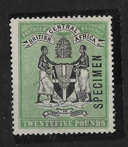 BCA/Nyasaland 1896 QV Twenty Five Pounds Specimen SG 42s mint