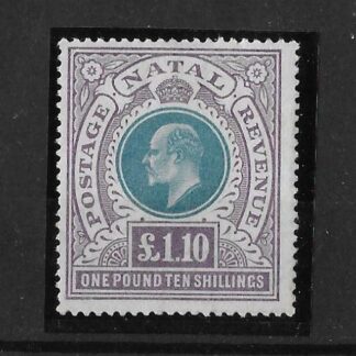 Natal 1902 EVII One Pound and Ten Shillings SG 143 mint