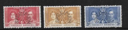 Northern Rhodesia 1937 GVI Coronation Specimen set SG 22s/24s unmounted mint