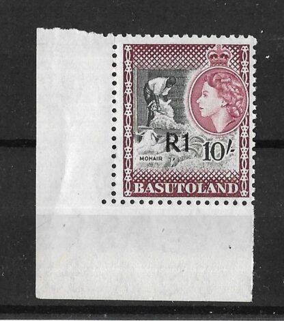 Basutoland 1961 QEII One Rand on Ten Shillings SG 68A unmounted mint