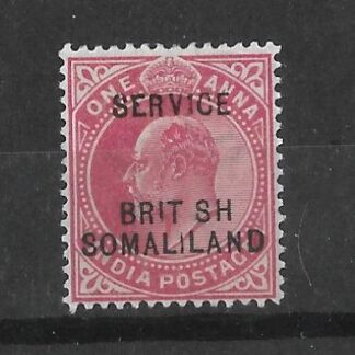 Somaliland 1903 EVII One Anna with flaw SG O7a mint