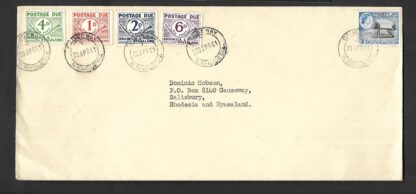 Rhodesia/Nyasaland 1961 Postage Dues on cover to local address