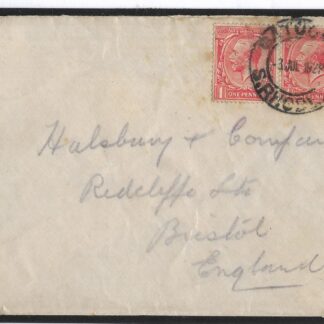 Southern Rhodesia 1929 with GB stamps with GATOOMA postmark