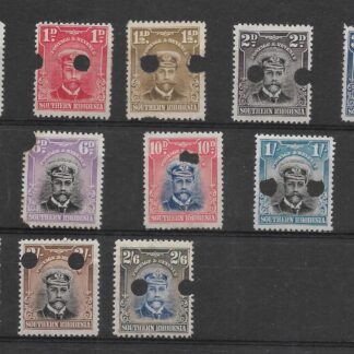 Southern Rhodesia 1924 GV Admirals Punched Proof Singles HalfPenny to Two Shillings and Six Pence