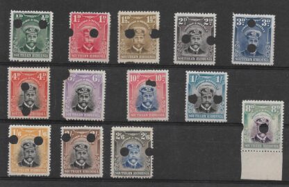 Southern Rhodesia 1924 GV Admirals Punched Proof Singles HalfPenny to Two Shillings and Six Pence