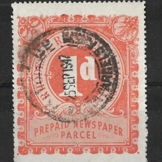 Southern Rhodesia 1947 GVI Prepaid Newspaper Parcel One Penny stamp used