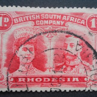 Rhodesia Double Head One Penny with CHIBI (DC) postmark