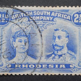 Rhodesia Double Head Two and a HalfPence with UMTALI (DC) postmark