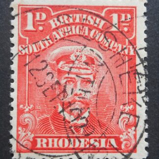 Rhodesia Admiral One Penny with SESHEKE (DC) postmark